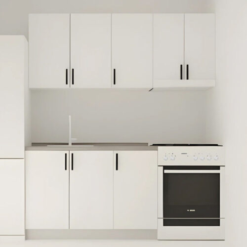 Κουζίνα Modest Σετ 5 Κουτιών Λευκή Άνω Κουτιά 170cm Κάτω 110cm