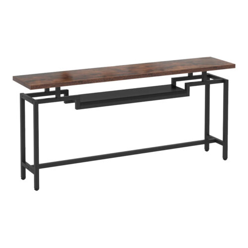 Κονσόλα Onole pakoworld σε καρυδί - μαύρο μέταλλο 180x35x82εκ (x1)
