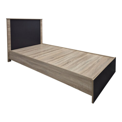 Κρεβάτι με στρώμα Athos Sleepy pakoworld sonoma ανθρακί 90x190εκ (x1)