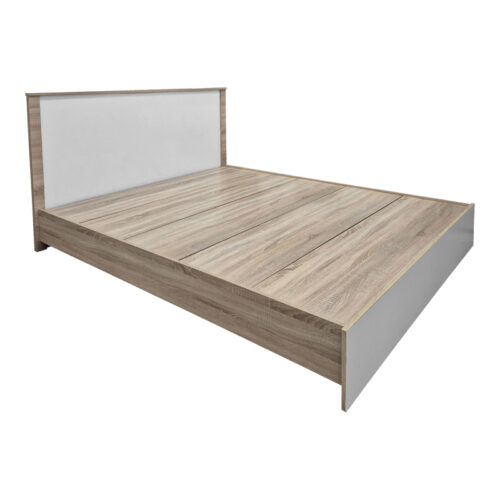 Κρεβάτι με στρώμα Athos Utopia pakoworld sonoma και λευκό 160x200εκ (x1)