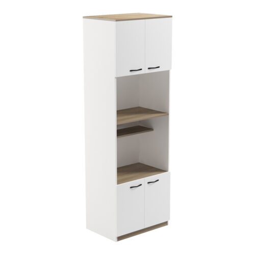 Ντουλάπα κουζίνας Rowan pakoworld σε λευκή-sonoma απόχρωση 60x42x182εκ (x1)