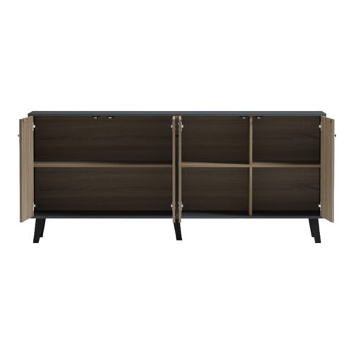 Μπουφές Tuscany pakoworld sonoma-ανθρακί 180x40x78.6εκ (x1)