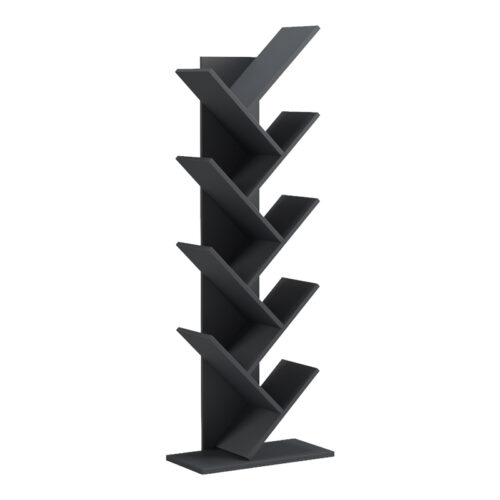 Βιβλιοθήκη Fyllo pakoworld ανθρακί 50x25x141.5εκ (x1)