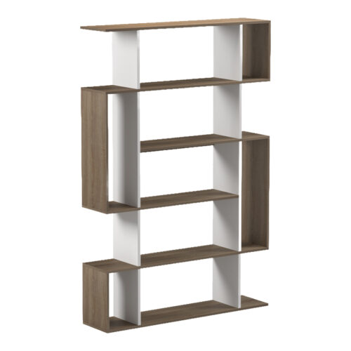 Βιβλιοθήκη Mito pakoworld sonoma - λευκό 108.5x25x161εκ (x1)