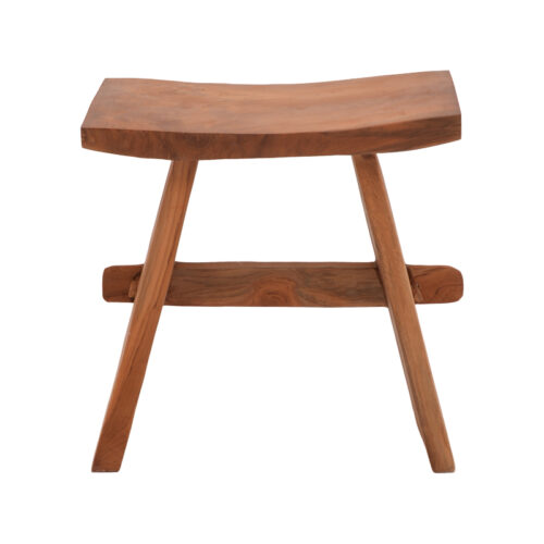 Σκαμπό Shogun pakoworld teak ξύλο σε φυσική απόχρωση 46x28x46εκ (x1)
