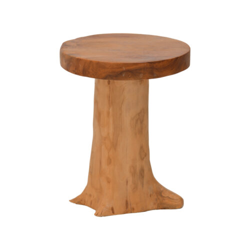 Σκαμπό Feranto pakoworld teak ξύλο σε φυσική απόχρωση Φ35x45εκ (x1)