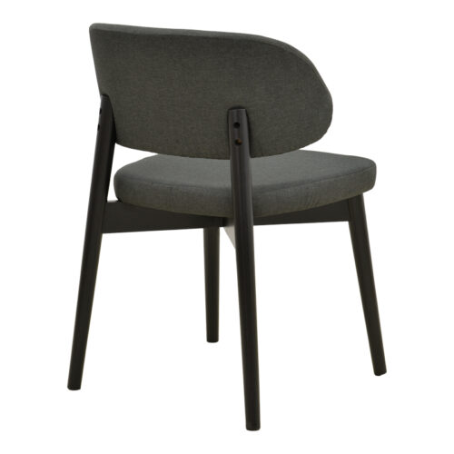 Καρέκλα Siena pakoworld μαύρο ύφασμα και rubberwood 48x50x81εκ (x2)