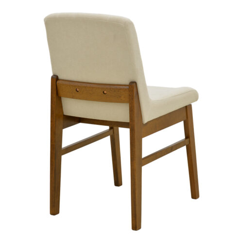 Καρέκλα Dalby pakoworld εκρού ύφασμα καρυδί rubberwood 50x45x85,5εκ (x2)