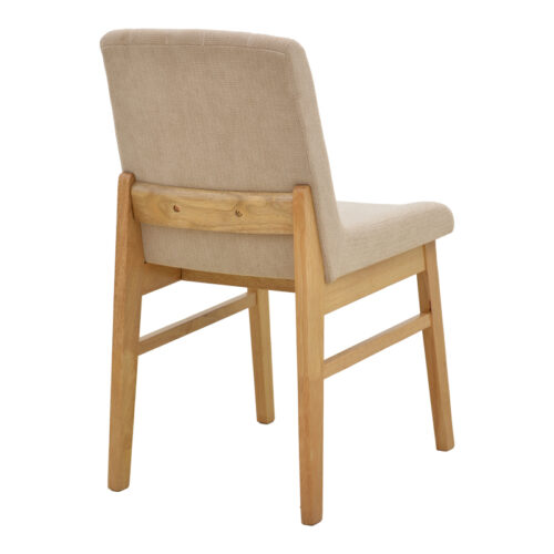 Καρέκλα Dalby pakoworld μπεζ ύφασμα sonoma rubberwood 50x45x85,5εκ (x2)