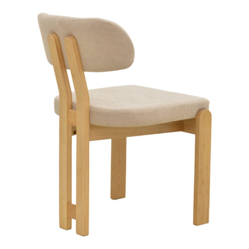 Καρέκλα Genoa pakoworld sonoma rubberwood και μπεζ ύφασμα 50x43x82εκ (x2)