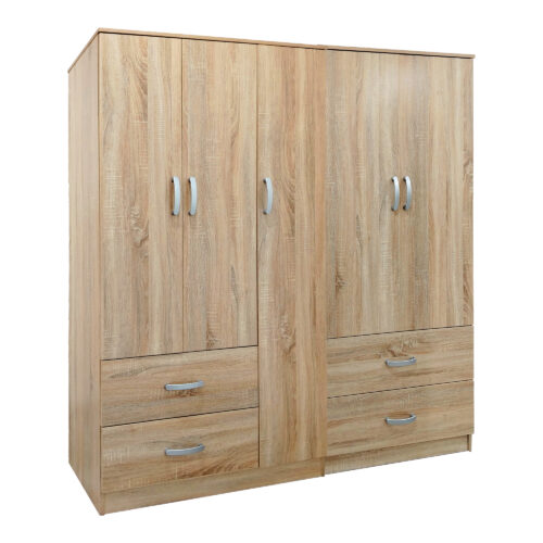Ντουλάπα πεντάφυλλη Athos pakoworld sonoma 170x42x180εκ (x1)