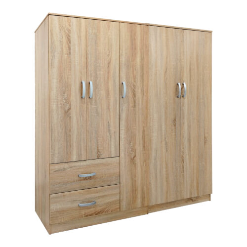 Ντουλάπα πεντάφυλλη Athos I pakoworld sonoma 170x42x180εκ (x1)