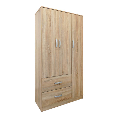 Ντουλάπα πεντάφυλλη με πατάρι Athos pakoworld sonoma 170x42x240εκ (x1)