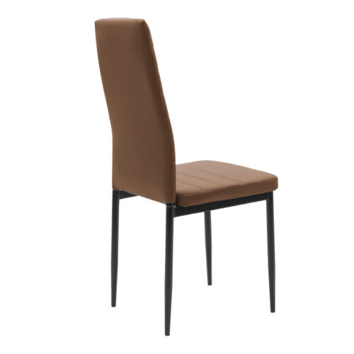 Καρέκλα Parker pakoworld cappuccino PU με μεταλλικό μαύρο πόδι 41x48x96εκ (x4)
