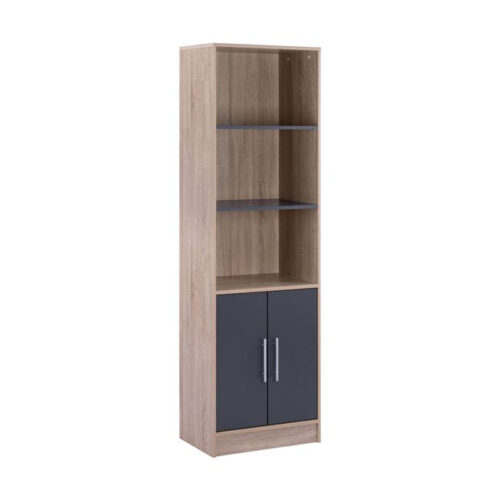 ΒΙΒΛΙΟΘΗΚΗ ΜΕΛΑΜΙΝΗΣ ENSLEY HM2027.04 SONAMA-ΓΚΡΙ 60x30x180Υ εκ. (x1)