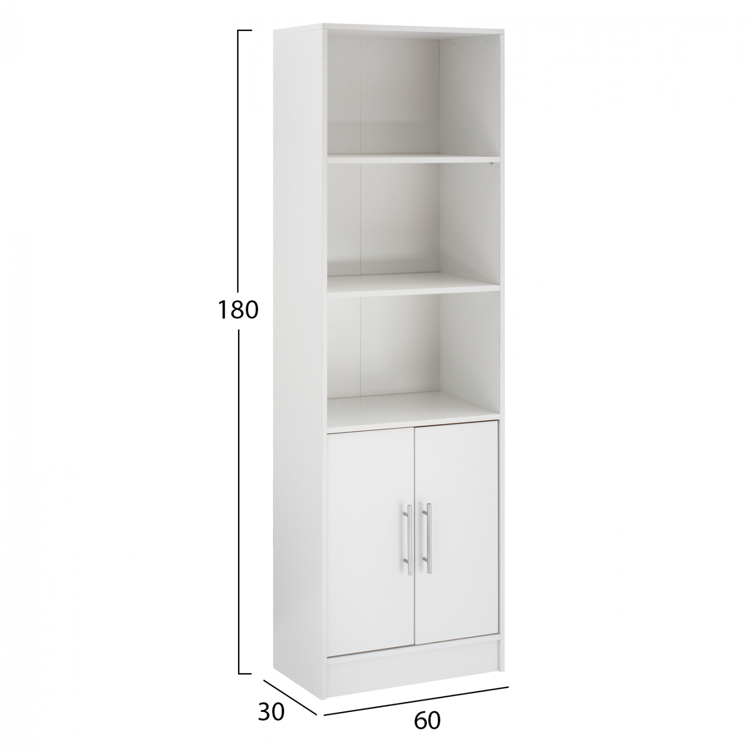 ΒΙΒΛΙΟΘΗΚΗ ΜΕΛΑΜΙΝΗΣ ENSLEY HM2027.05 ΣΕ ΛΕΥΚΗ ΑΠΟΧΡΩΣΗ 60x30x180 εκ. (x1) - Image 2