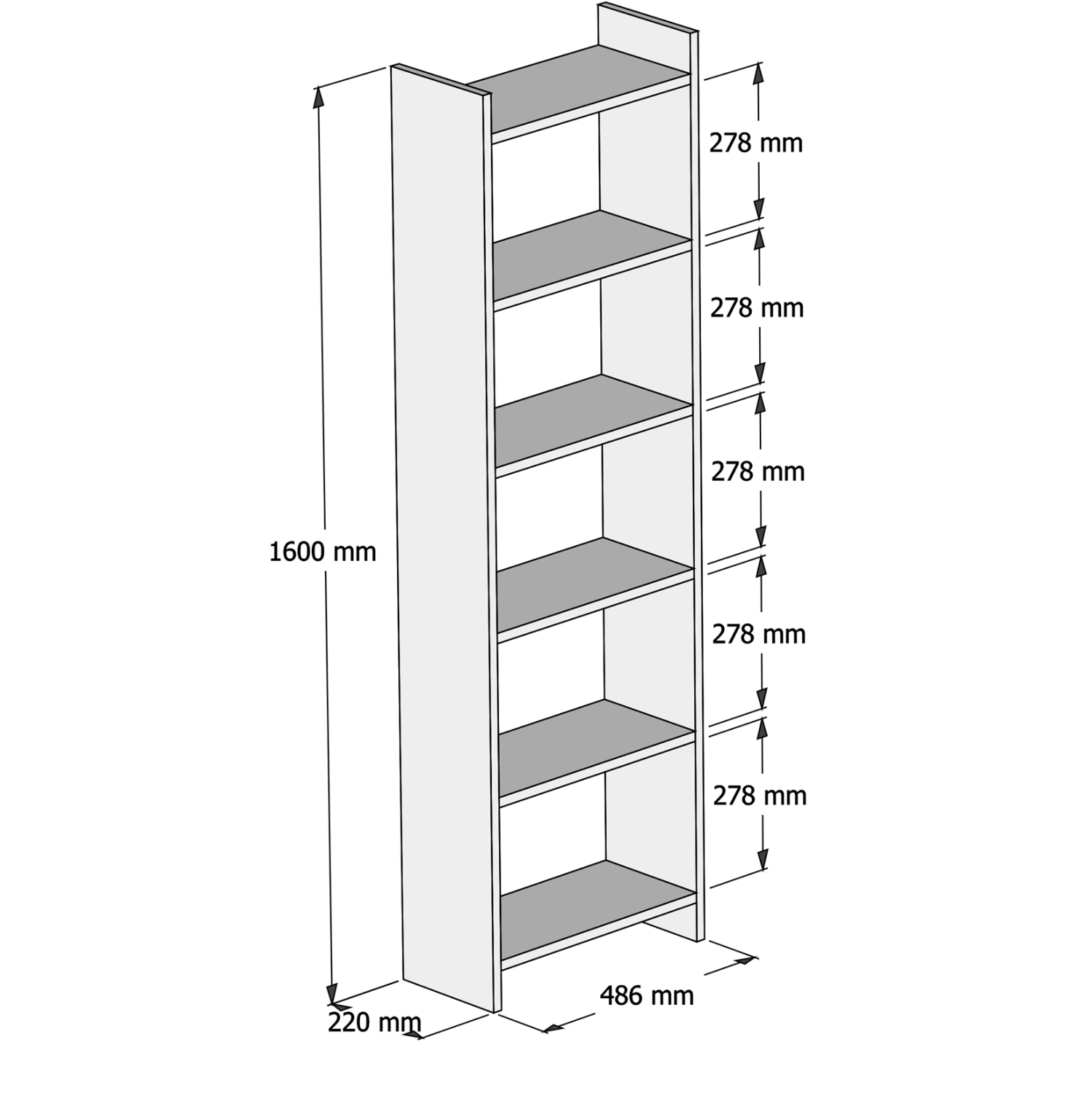 ΒΙΒΛΙΟΘΗΚΗ CLASSIKER HM9226.12 ΜΕΛΑΜΙΝΗΣ SONΟMA-ΛΕΥΚΟ 48,5x22x160Υεκ. (x1) - Image 2