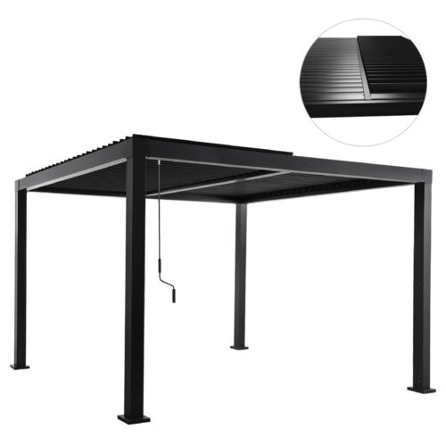 ΒΙΟΚΛΙΜΑΤΙΚΗ ΠΕΡΓΚΟΛΑ ΑΛΟΥΜΙΝΙΟΥ PREMIUM FRANIO HM6609.01 ΜΑΥΡΟ 300x300x240Υ (x1)