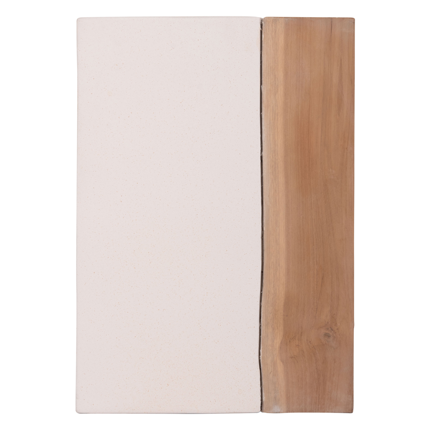 ΒΟΗΘΗΤΙΚΟ ΤΡΑΠΕΖΙ LEIA-ΣΚΑΜΠΟ HM18163.02 FIBER CEMENT ΛΕΥΚΟ-ΞΥΛΟ TEAK 32.5x32.5x46Υεκ. (x1) - Image 3