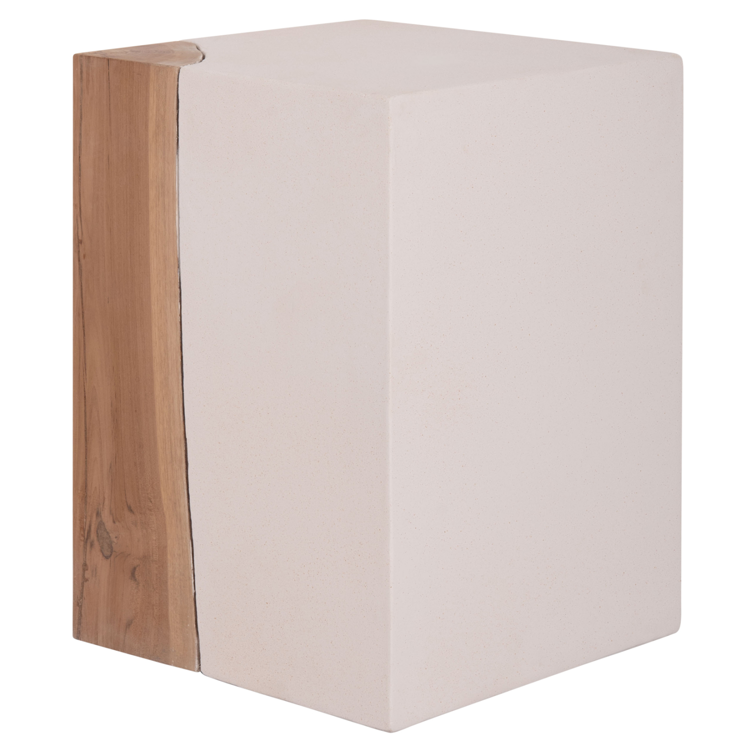 ΒΟΗΘΗΤΙΚΟ ΤΡΑΠΕΖΙ LEIA-ΣΚΑΜΠΟ HM18163.02 FIBER CEMENT ΛΕΥΚΟ-ΞΥΛΟ TEAK 32.5x32.5x46Υεκ. (x1) - Image 5