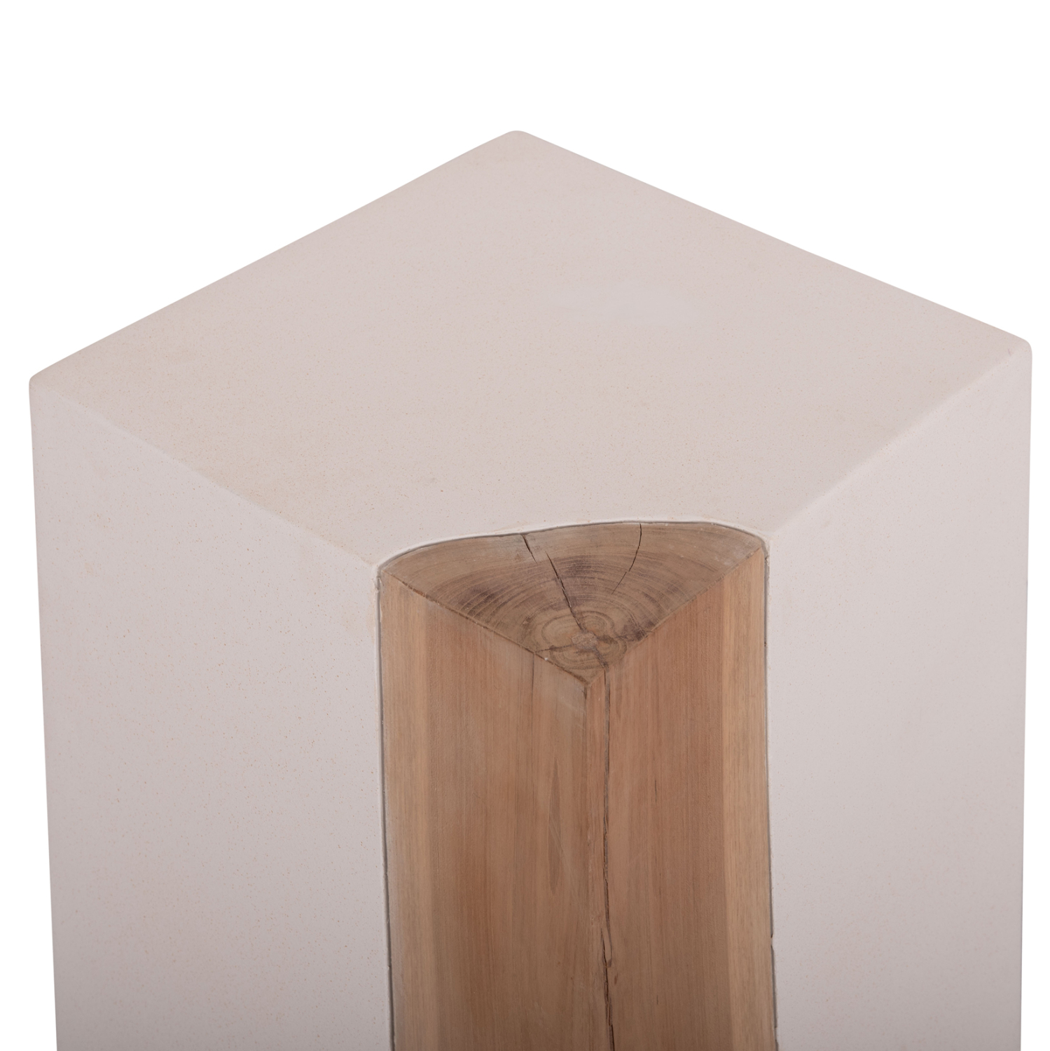 ΒΟΗΘΗΤΙΚΟ ΤΡΑΠΕΖΙ LEIA-ΣΚΑΜΠΟ HM18163.02 FIBER CEMENT ΛΕΥΚΟ-ΞΥΛΟ TEAK 32.5x32.5x46Υεκ. (x1) - Image 8
