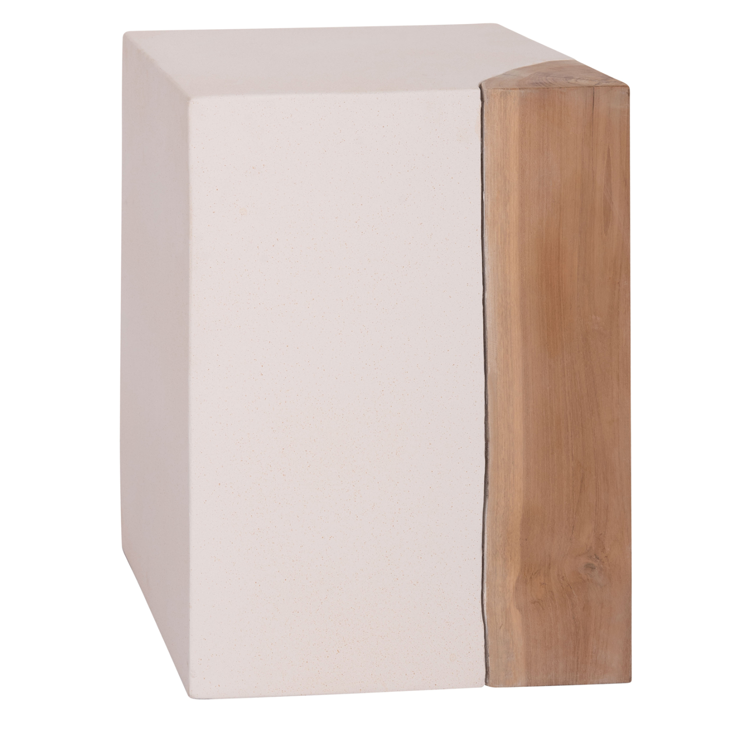 ΒΟΗΘΗΤΙΚΟ ΤΡΑΠΕΖΙ LEIA-ΣΚΑΜΠΟ HM18163.02 FIBER CEMENT ΛΕΥΚΟ-ΞΥΛΟ TEAK 32.5x32.5x46Υεκ. (x1)