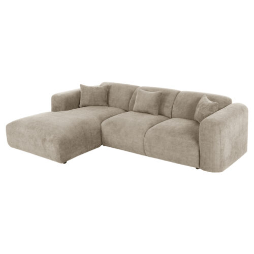 ΚΑΝΑΠΕΣ ΓΩΝΙΑ (ΑΡΙΣΤΕΡΗ) BRICKEN HM3275.01L ΜΠΕΖ ΥΦΑΣΜΑ 110-282x98-160x72Υεκ. (x1)