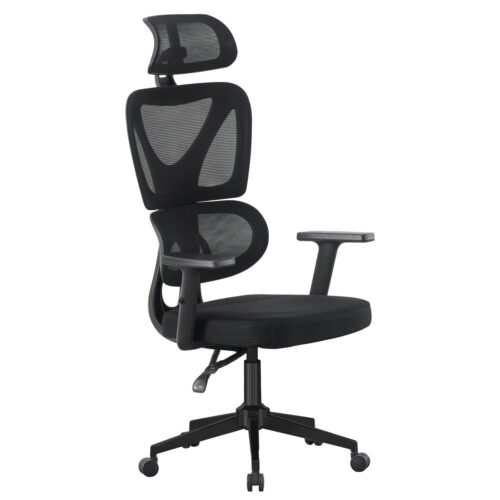 ΚΑΡΕΚΛΑ ΓΡΑΦΕΙΟΥ NOVAR HM1218.01 ΜΑΥΡO MESH--ΒΑΣΗ PP 51x49x121-129Υεκ (x1)