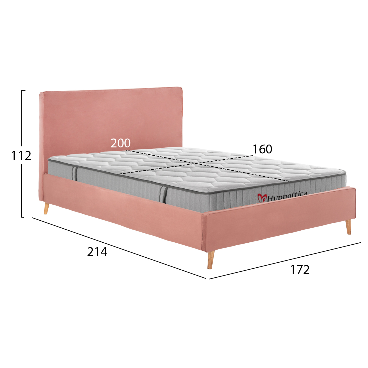 ΚΡΕΒΑΤΙ ΔΙΠΛΟ ΜΕ ΣΤΡΩΜΑ INDRA HM10769.03 ΒΕΛΟΥΔΟ ΣΑΠΙΟ ΜΗΛΟ--ΓΙΑ ΣΤΡΩΜΑ 160x200εκ (x1) - Image 3