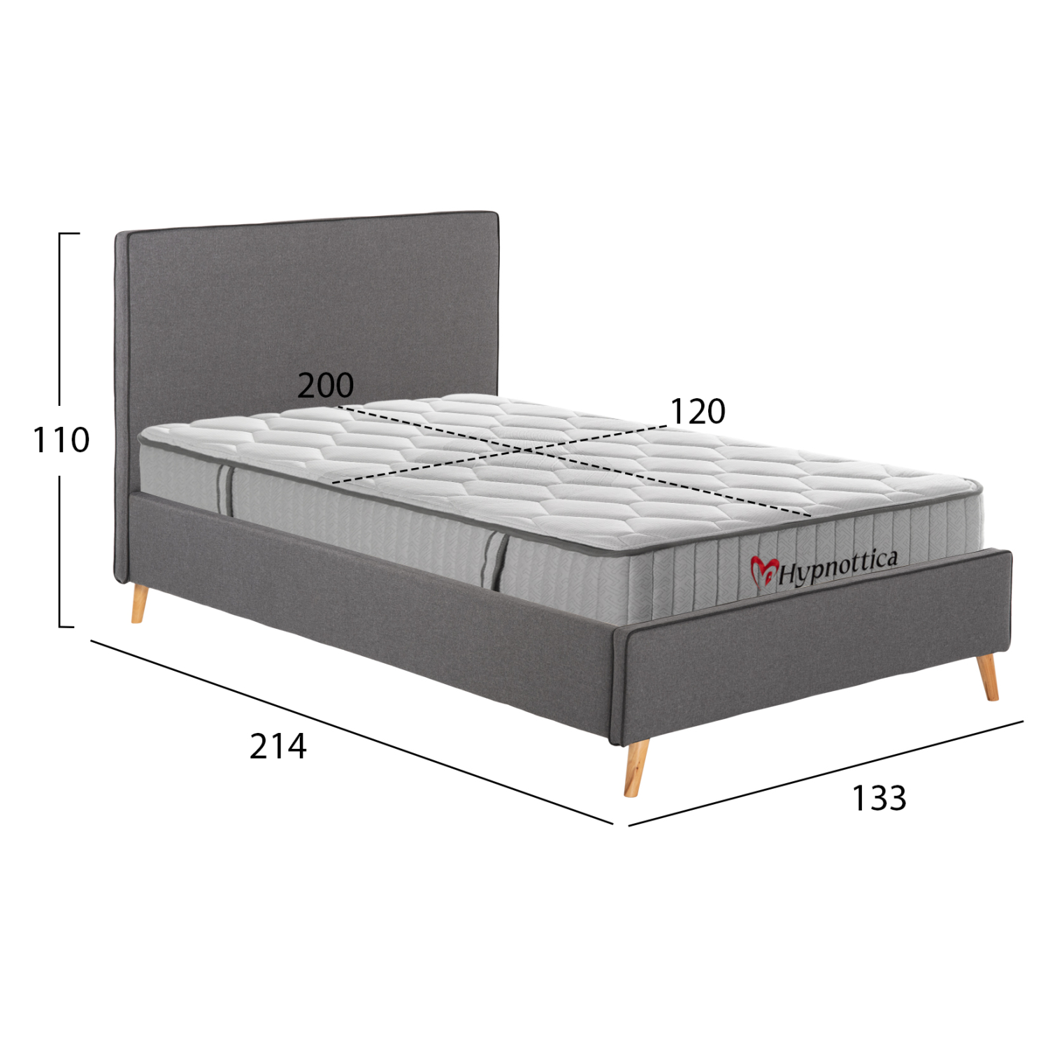 ΚΡΕΒΑΤΙ ΗΜΙΔΙΠΛΟ ΜΕ ΣΤΡΩΜΑ MAYLIN HM10758.10 ΓΚΡΙ ΥΦΑΣΜΑ--ΣΤΡΩΜΑ 120Χ200εκ (x1) - Image 3