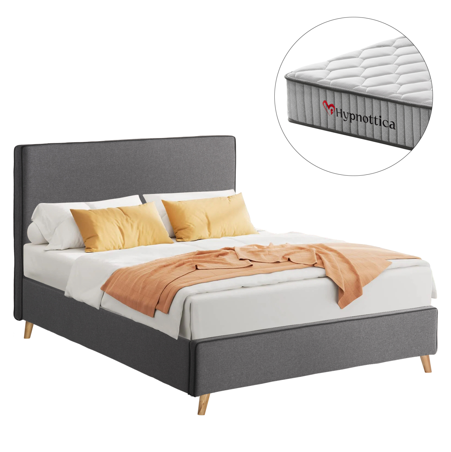 ΚΡΕΒΑΤΙ ΗΜΙΔΙΠΛΟ ΜΕ ΣΤΡΩΜΑ MAYLIN HM10758.10 ΓΚΡΙ ΥΦΑΣΜΑ--ΣΤΡΩΜΑ 120Χ200εκ (x1)