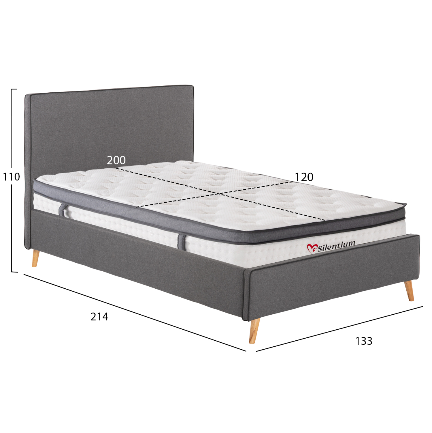 ΚΡΕΒΑΤΙ ΗΜΙΔΙΠΛΟ ΜΕ ΣΤΡΩΜΑ MAYLIN HM10802.02 ΓΚΡΙ ΥΦΑΣΜΑ--ΣΤΡΩΜΑ 120Χ200εκ (x1) - Image 3