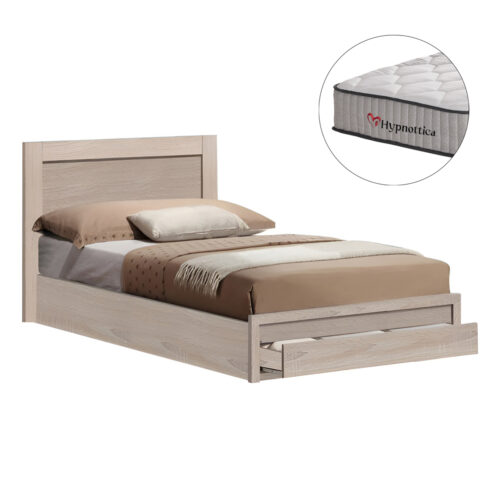 ΚΡΕΒΑΤΙ ΜΟΝΟ ΜΕ ΣΥΡΤΑΡΙ & ΣΤΡΩΜΑ MELANY HM10756.03 ΜΕΛΑΜΙΝΗ SONAMA--ΓΙΑ 90x190εκ (x1)