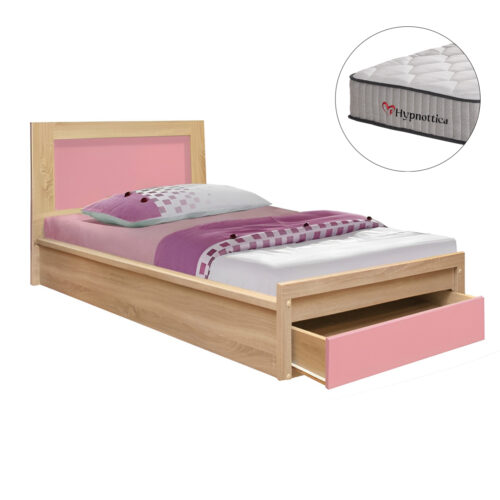 ΚΡΕΒΑΤΙ ΠΑΙΔΙΚΟ ΜΕ ΣΥΡΤΑΡΙ PLAYROOM HM10752.02 ΜΕΛΑΜΙΝΗ SONAMA/ΡΟΖ--ΣΤΡΩΜΑ 90x190εκ (x1)