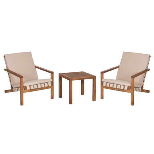 LOUNGE ΣΕΤ ΕΞ.ΧΩΡΟΥ 3ΤΜΧ DAME HM10982 ΞΥΛΟ ΑΚΑΚΙΑΣ--ΣΧΟΙΝΙ STRAP & ΜΑΞΙΛΑΡΙΑ ΣΕ ΜΠΕΖ (x1)