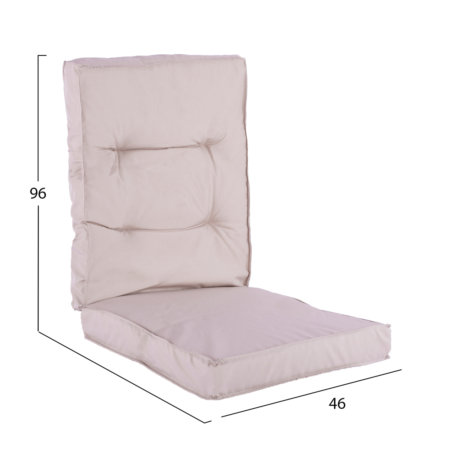 ΜΑΞΙΛΑΡΙ ΥΦΑΣΜΑΤΙΝΟ ΜΕ ΠΛΑΤΗ ΜΠΕΖ 96x46x7 εκ. HM5745.01 (x1) - Image 2