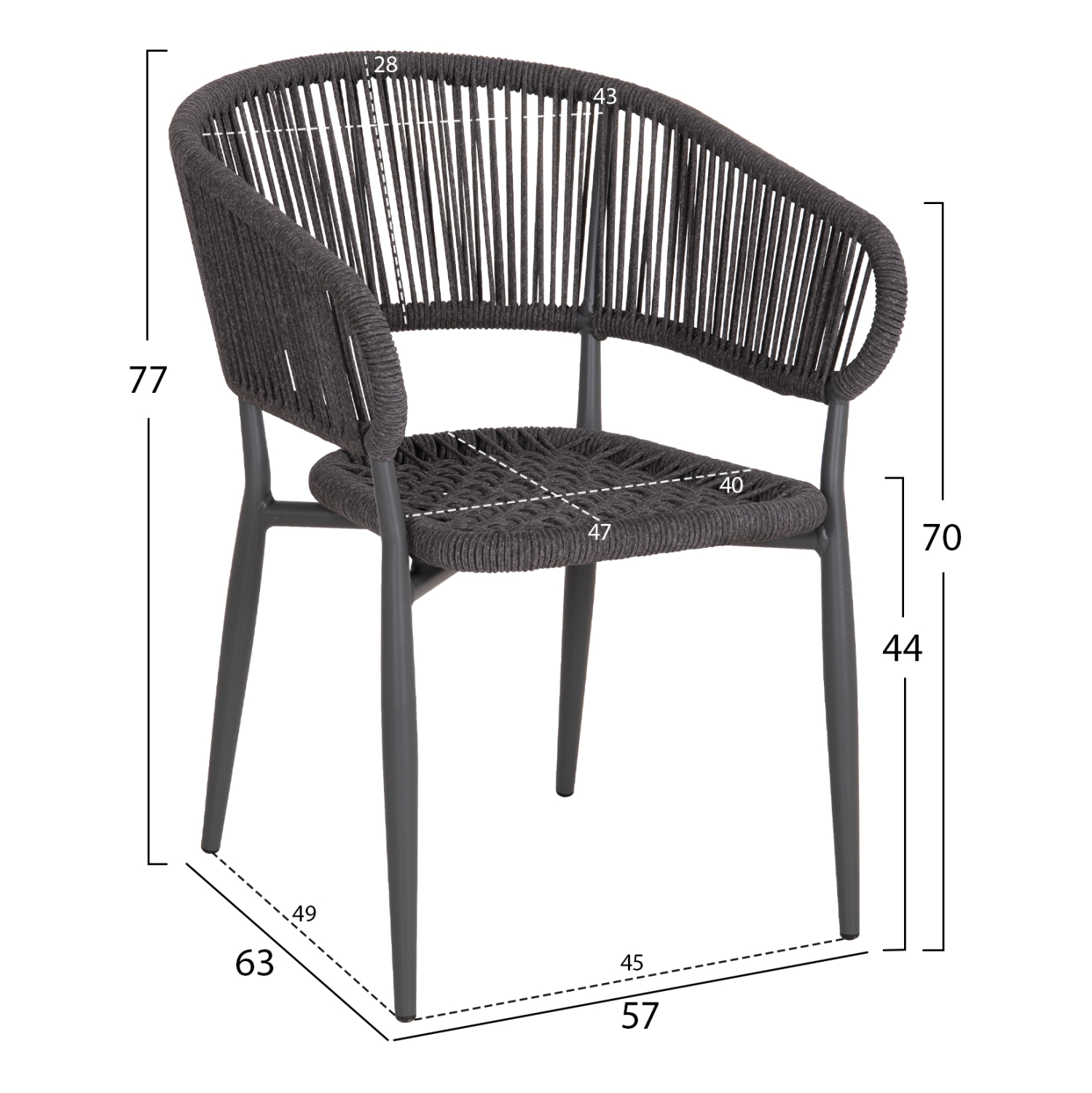 ΠΟΛΥΘΡΟΝΑ ΑΛΟΥΜΙΝΙΟΥ EULO HM5783.21 ΓΚΡΙ-TWISTED RATTAN ΓΚΡΙ 57x63x77Υεκ. (x1) - Image 10