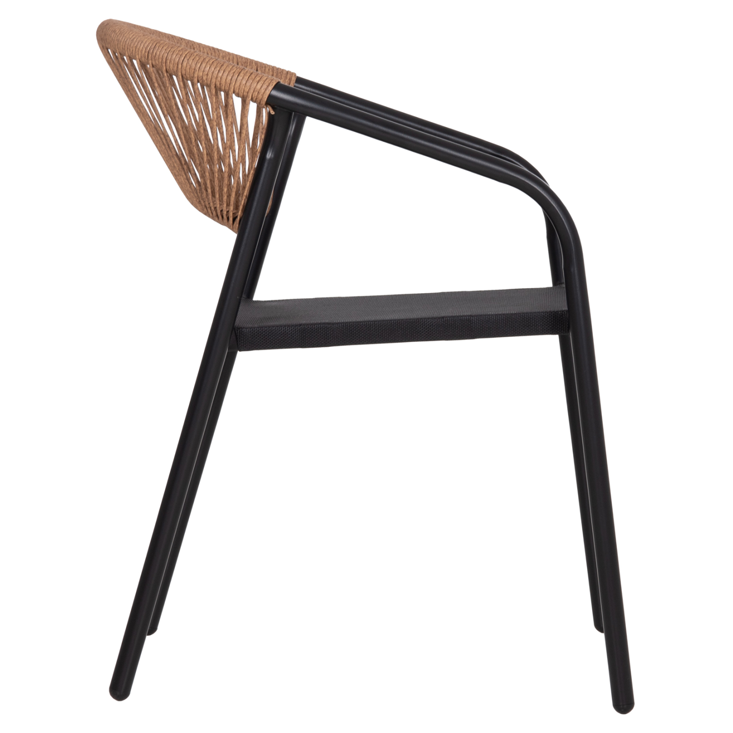 ΠΟΛΥΘΡΟΝΑ HOMAN HM6430.03 ΜΑΥΡΟ ΜΕΤΑΛΛΟ & TEXTILENE--ΜΠΕΖ P.E.RATTAN 53x58x75Υεκ (x1) - Image 4