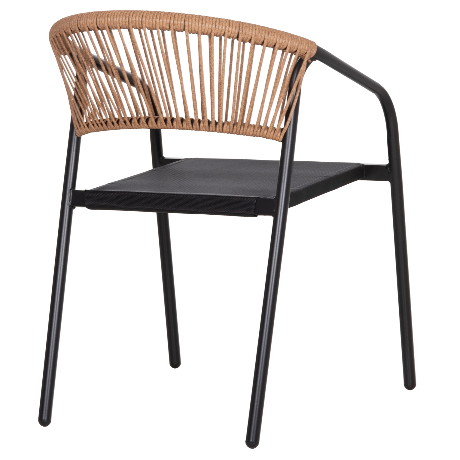 ΠΟΛΥΘΡΟΝΑ HOMAN HM6430.03 ΜΑΥΡΟ ΜΕΤΑΛΛΟ & TEXTILENE--ΜΠΕΖ P.E.RATTAN 53x58x75Υεκ (x1) - Image 5