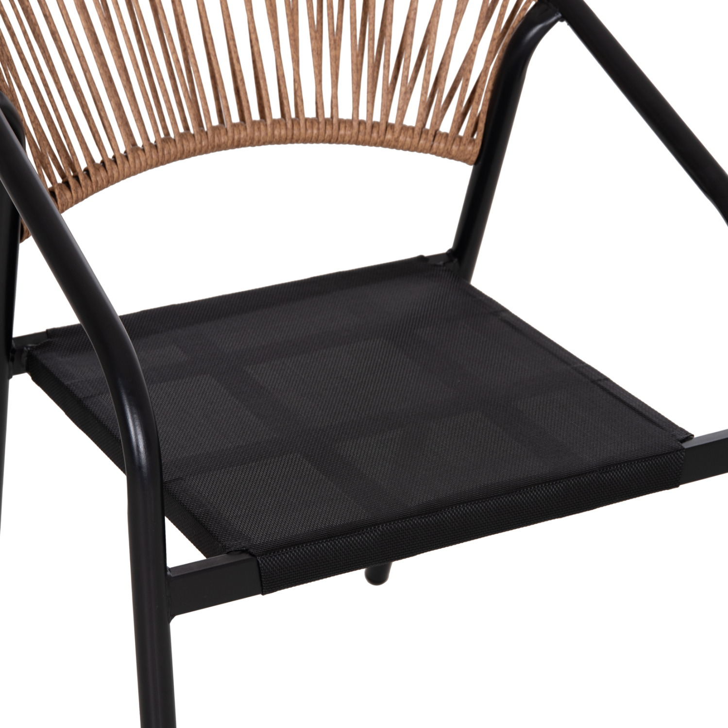 ΠΟΛΥΘΡΟΝΑ HOMAN HM6430.03 ΜΑΥΡΟ ΜΕΤΑΛΛΟ & TEXTILENE--ΜΠΕΖ P.E.RATTAN 53x58x75Υεκ (x1) - Image 8