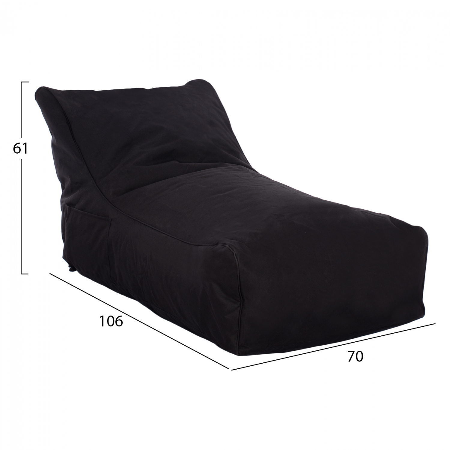 ΠΟΥΦ BLOOM ΑΔΙΑΒΡΟΧΟ HM5111.14 ΜΑΥΡΟ ΜΕ UV PROTECTION 106x70x61Υ εκ. (x1) - Image 2