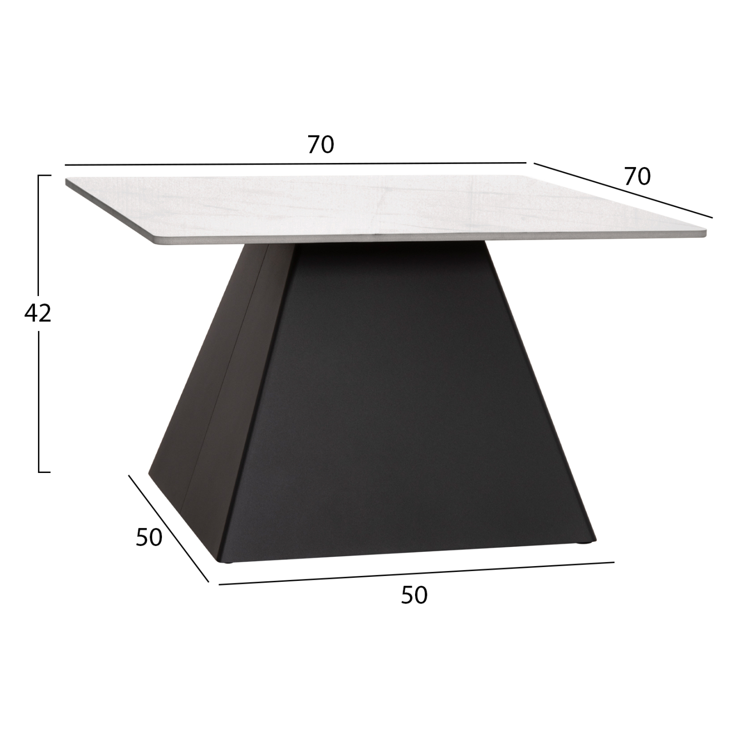 ΣΕΤ 2 ΤΡΑΠΕΖΙΑ ΣΑΛΟΝΙΟΥ QUBER(X) HM18311.02 SINTERED STONE ΤΕΤΡΑΓΩΝΟ--ΒΑΣΕΙΣ ΜΑΥΡΕΣ (x1) - Image 2