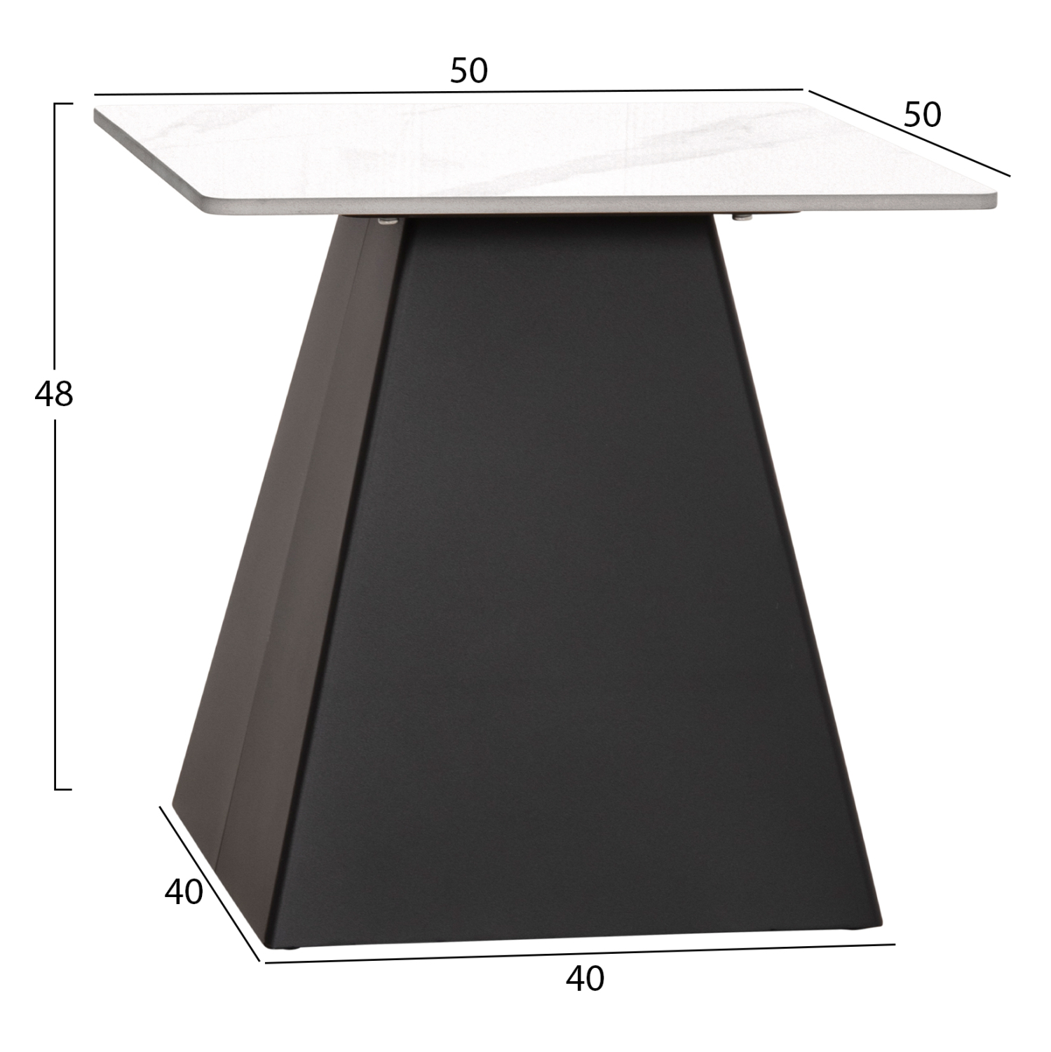 ΣΕΤ 2 ΤΡΑΠΕΖΙΑ ΣΑΛΟΝΙΟΥ QUBER(X) HM18311.02 SINTERED STONE ΤΕΤΡΑΓΩΝΟ--ΒΑΣΕΙΣ ΜΑΥΡΕΣ (x1) - Image 3