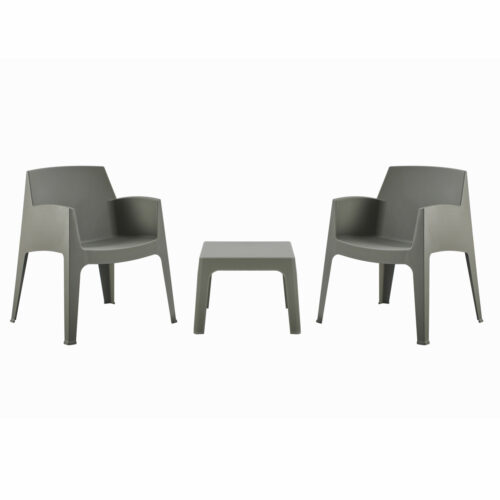 ΣΕΤ 3ΤΜΧ ΠΟΛΥΠΡΟΠΥΛΕΝΙΟΥ SLEEK HM21267.05 ΤΡΑΠΕΖΑΚΙ & 2 ΠΟΛΥΘΡΟΝΕΣ-DARK OLIVE GREEN (x1)