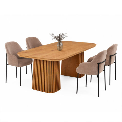 ΣΕΤ ΤΡΑΠΕΖΑΡΙΑΣ 5ΤΜΧ ΕΠΕΚΤΕΙΝΟΜΕΝΟ VERLO HM12106.03 MDF--ΥΦΑΣΜΑ TAUPE (x1)