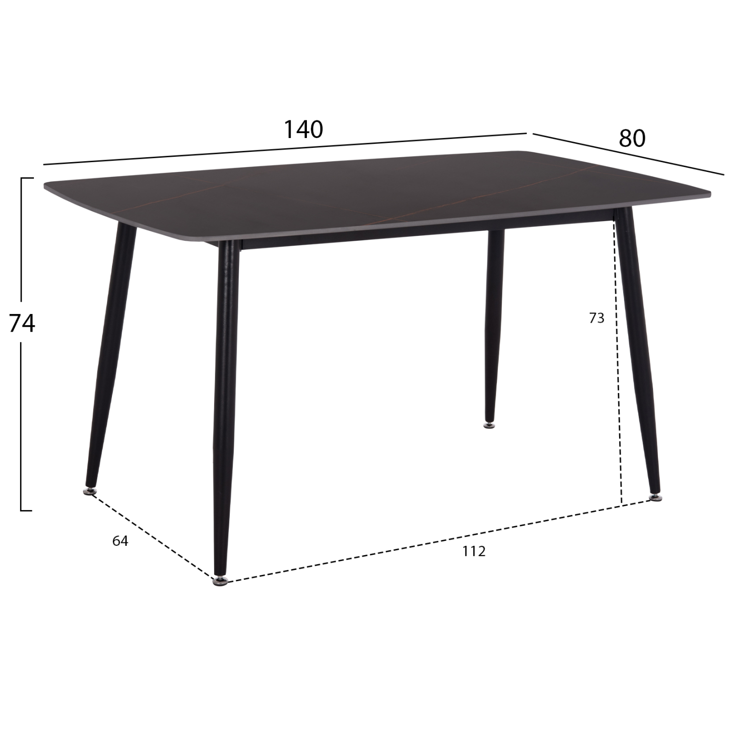 ΣΕΤ ΤΡΑΠΕΖΑΡΙΑΣ 5ΤΜΧ RAVEN HM12116.03 ΚΕΡΑΜΙΚΟ TOP ΜΑΥΡΟ ΜΑΡΜΑΡΟ--ΜΑΥΡΟ ΒΕΛΟΥΔΟ (x1) - Image 2