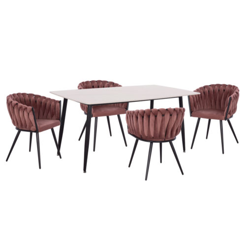 ΣΕΤ ΤΡΑΠΕΖΑΡΙΑΣ 5ΤΜΧ RAVEN HM12117.01 ΚΕΡΑΜΙΚΟ TOP ΛΕΥΚΟ ΜΑΡΜΑΡΟ--ΣΑΠΙΟ ΜΗΛΟ ΒΕΛΟΥΔΟ (x1)