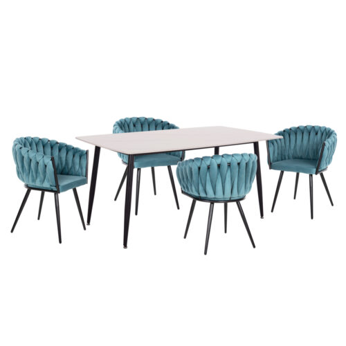 ΣΕΤ ΤΡΑΠΕΖΑΡΙΑΣ 5ΤΜΧ RAVEN HM12121.01 ΚΕΡΑΜΙΚΟ TOP ΛΕΥΚΟ ΜΑΡΜΑΡΟ--ΤΙΡΚΟΥΑΖ ΒΕΛΟΥΔΟ (x1)