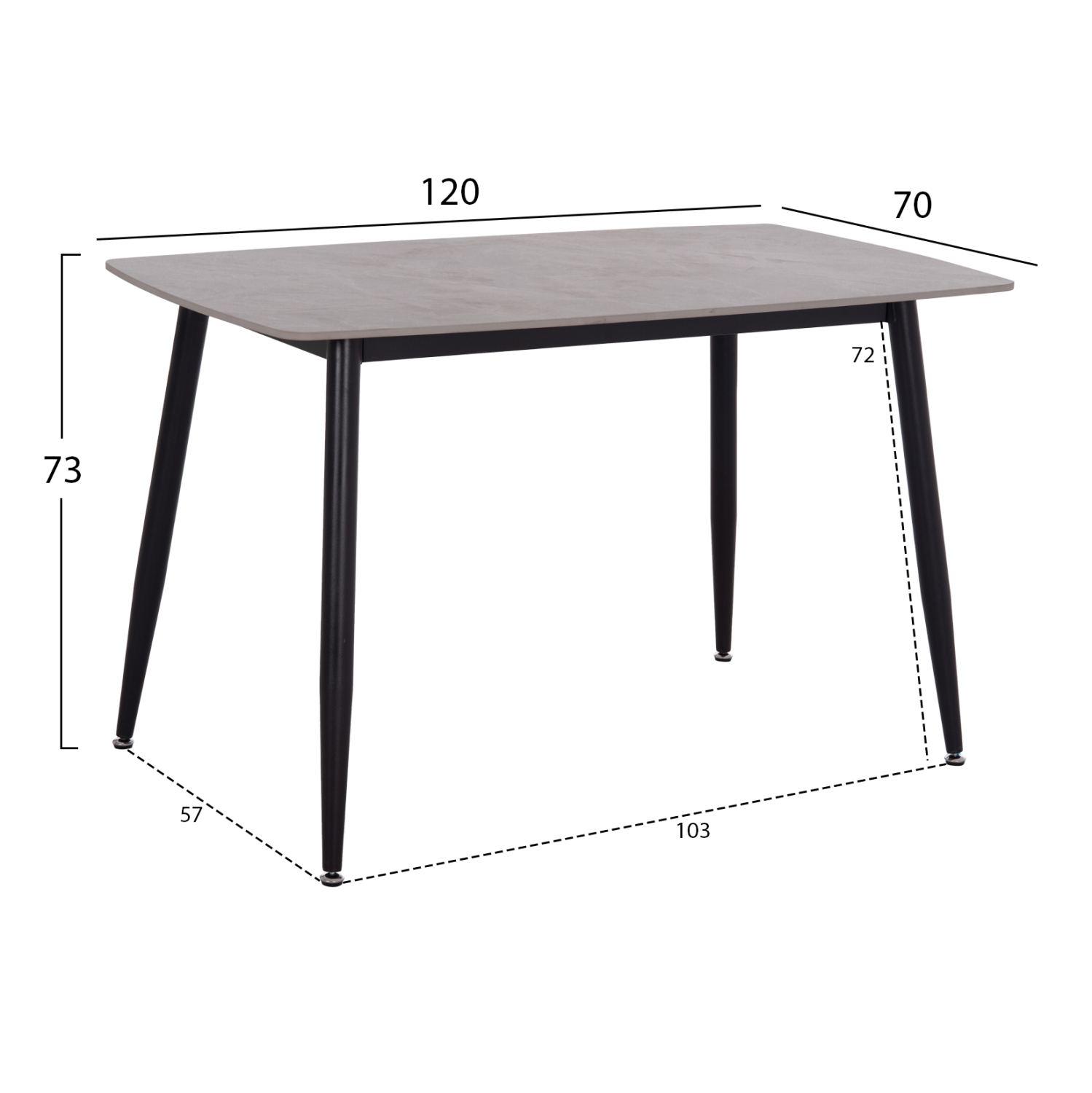 ΣΕΤ ΤΡΑΠΕΖΑΡΙΑΣ 5ΤΜΧ RAVEN HM21068.03 ΚΕΡΑΜΙΚΟ TOP ΓΚΡΙ ΜΑΡΜΑΡΟ--ΓΚΡΙ ΥΦΑΣΜΑ (x1) - Image 2