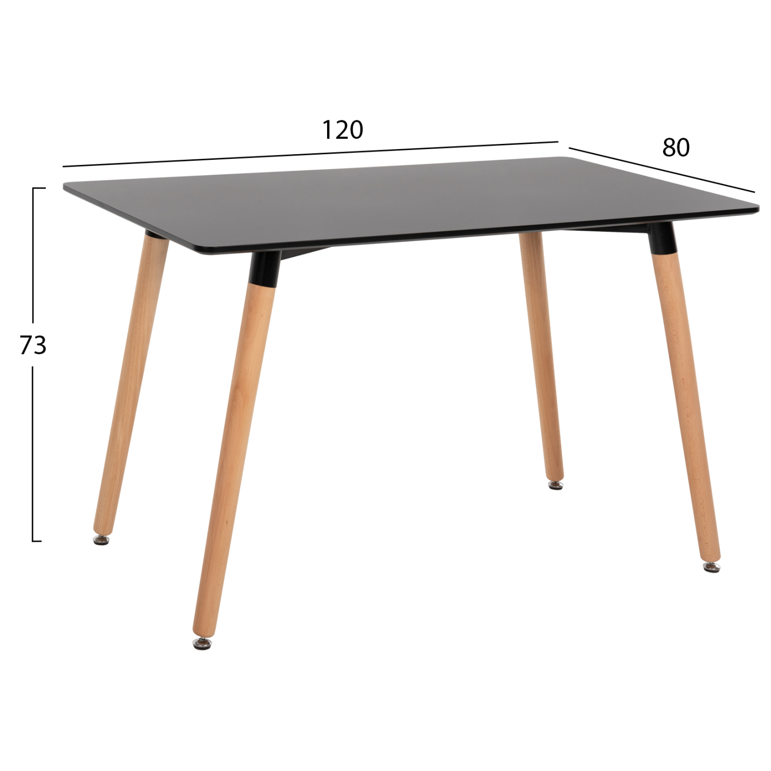 ΣΕΤ ΤΡΑΠΕΖΑΡΙΑΣ 5ΤΜΧ MINIMAL HM21173 MDF TOP ΜΑΥΡΟ-ΒΕΛΟΥΔΟ & ΜΕΤΑΛΛΟ ΜΑΥΡΟ (x1) - Image 2